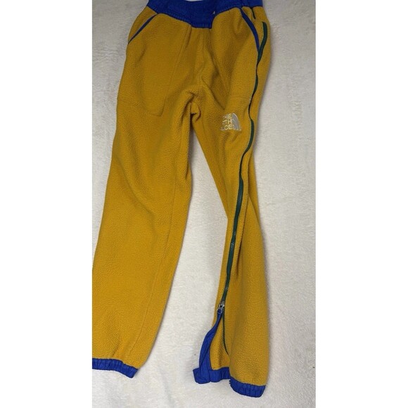 Mens The North Face Colorblock Fleece Jogger Pants Yellow Size S - Picture 4 of 6